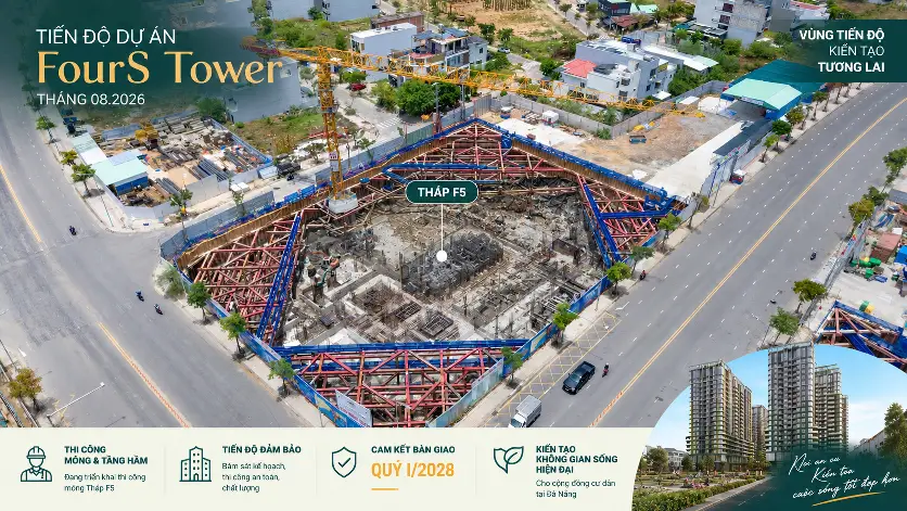 Tiến độ thi công FourS Tower Đà Nẵng - toàn cảnh
