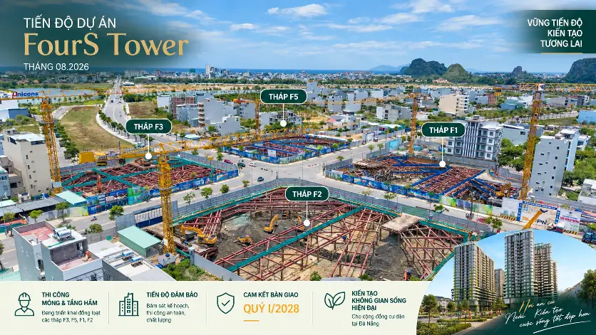 Tiến độ thi công FourS Tower Đà Nẵng - đóng cọc móng
