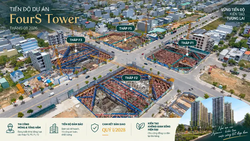 Tiến độ thi công FourS Tower Đà Nẵng - công trường